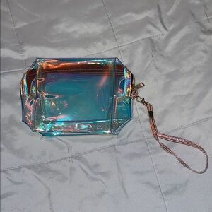 Iridescent See Through Wristlet